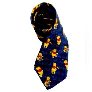 Disney Winnie the Pooh Silk Tie Vintage Novelty Necktie Classic Cartoon Style